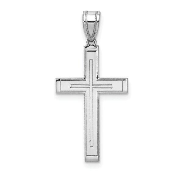 Kazi Luxury 14k White Gold Cross Pendant